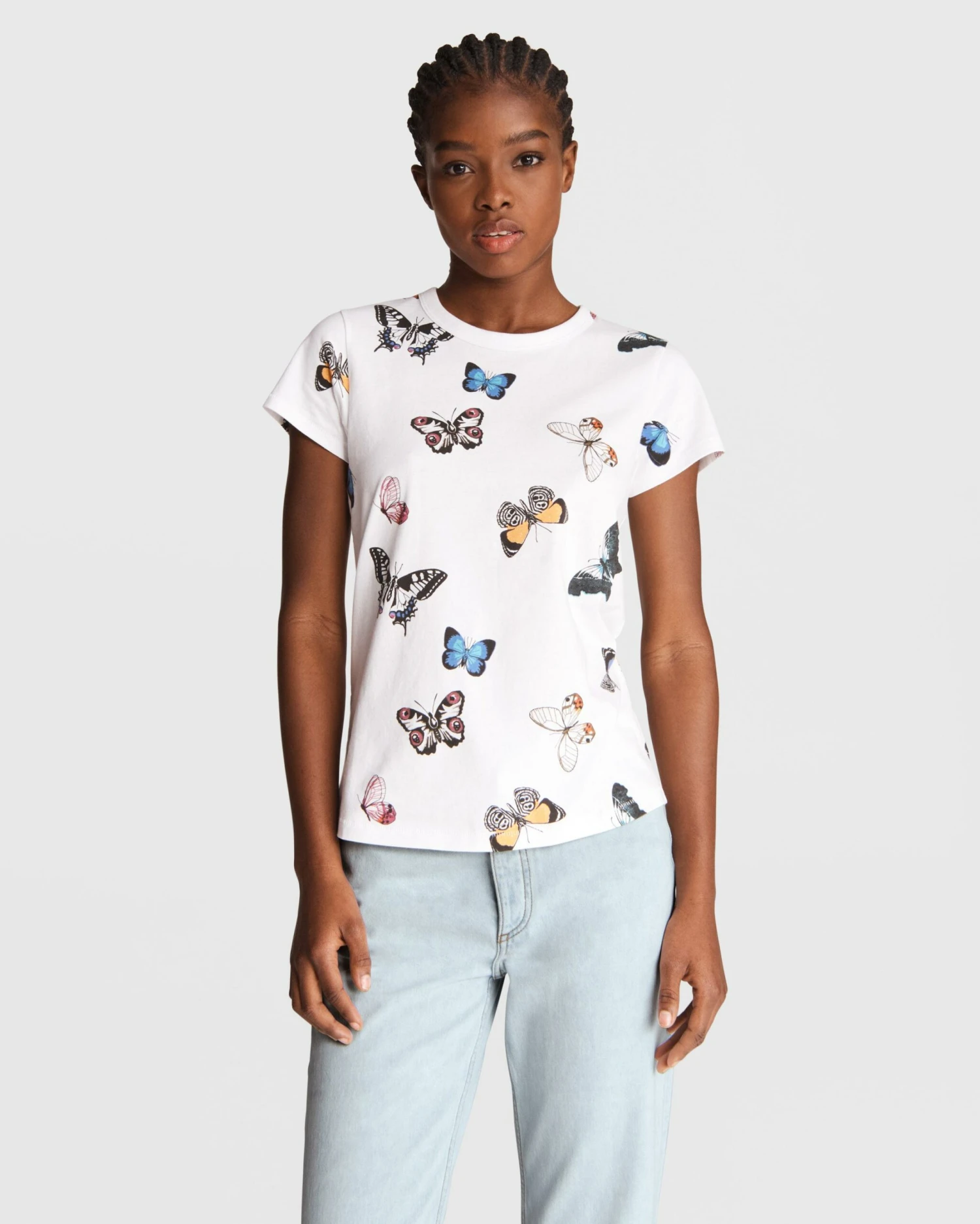 Rag & Bone All Over Butterfly Cotton Tee For Women White Multi 2 Rag & Bone All Over Butterfly Cotton Tee For Women White Multi â Image 2