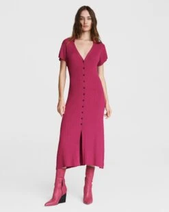Rag & Bone Esme Viscose Dress For Women Deep Pink 2 Rag & Bone Esme Viscose Dress For Women Deep Pink -Rag Bone For Women Sales 2024 Esme Viscose Dress 1.jpg 1