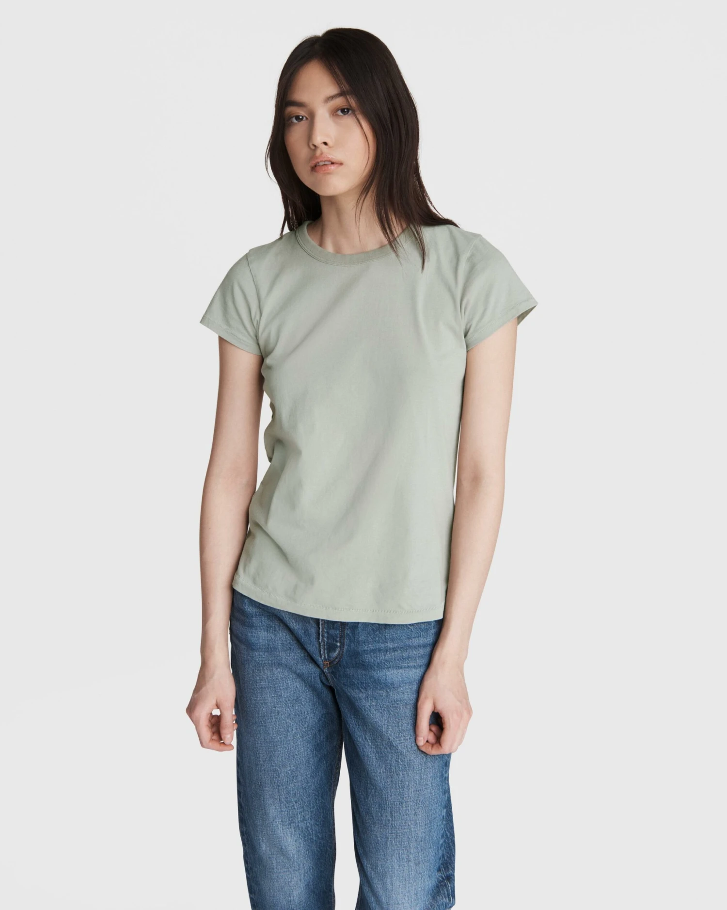 Rag & Bone Garment Cotton Dye Tee For Women Dusty Sage 3 Rag & Bone Garment Cotton Dye Tee For Women Dusty Sage – Image 3