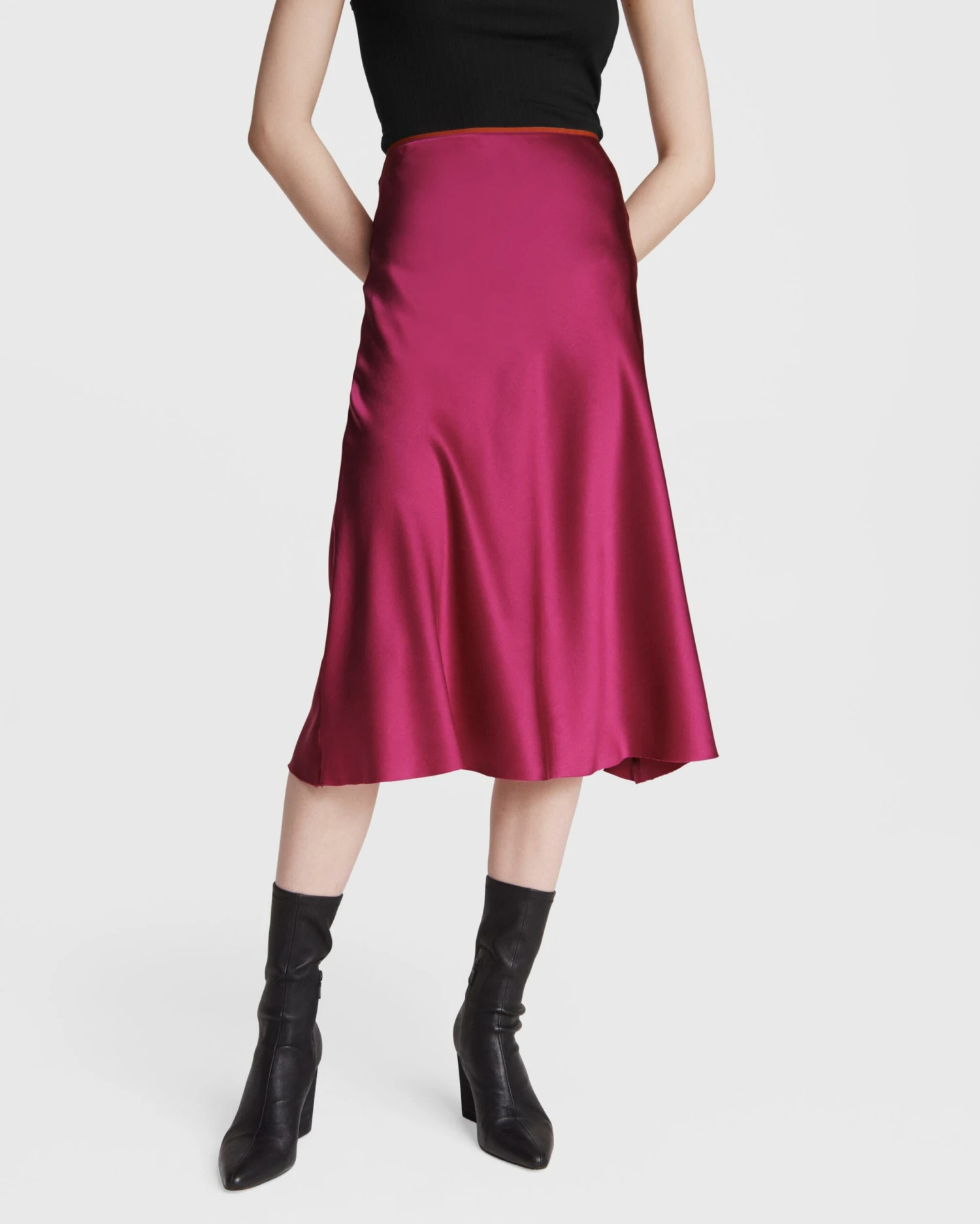 Rag & Bone Jaci Midi Skirt For Women Deep Pink 2 Rag & Bone Jaci Midi Skirt For Women Deep Pink – Image 2