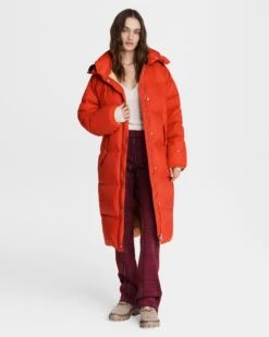 Rag & Bone Joelle Nylon Long Puffer Jacket For Sale Bright Red -Rag Bone For Women Sales 2024 Joelle Nylon Long Puffer Jacket 1.jpg 1