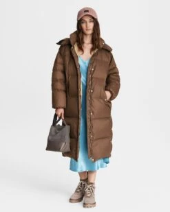 Rag & Bone Joelle Nylon Long Puffer Jacket For Sale Bright Red -Rag Bone For Women Sales 2024 Joelle Nylon Long Puffer Jacket 2.jpg 2