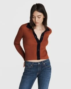 Rag & Bone Navaya Cotton Cashmere Polo Cardigan For Women Salute -Rag Bone For Women Sales 2024 Navaya Cotton Cashmere Polo Cardigan 1.jpg 1