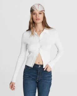 Rag & Bone Navaya Cotton Cashmere Polo Cardigan For Women White -Rag Bone For Women Sales 2024 Navaya Cotton Cashmere Polo Cardigan 7.jpg 7