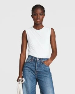 Rag & Bone Rose Nylon Drape Tank Bodysuit For Women Black -Rag Bone For Women Sales 2024 Rose Nylon Drape Tank Bodysuit 3.jpg 3