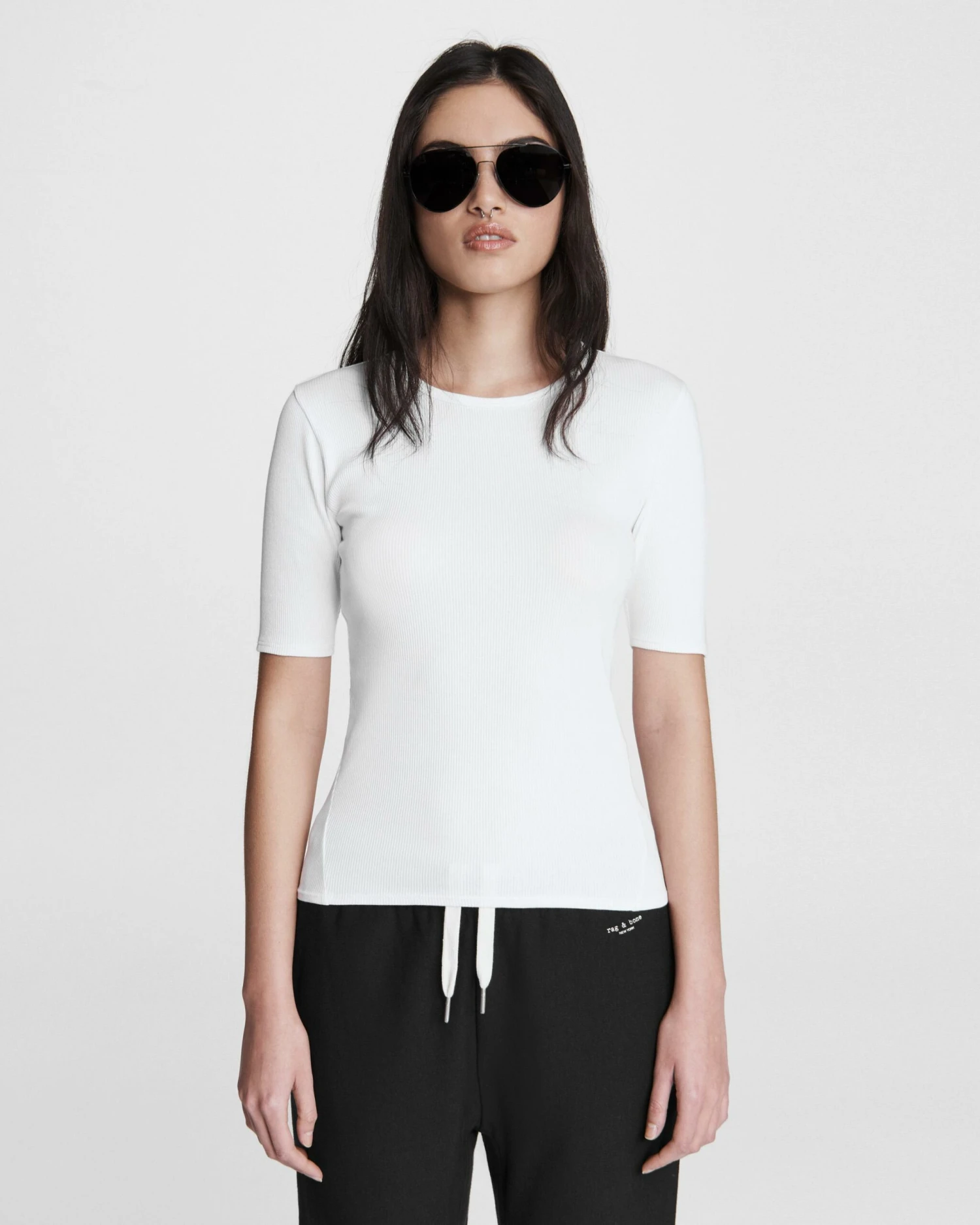 Rag & Bone The Essential Rib Tee For Women Black 3 Rag & Bone The Essential Rib Tee For Women Black â Image 3