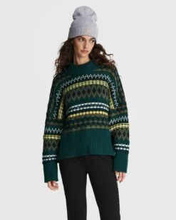 Rag & Bone Willow Wool Fair Isle Sweater For Sale Green Multi