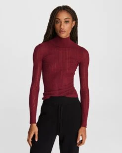 Rag & Bone Lexi Cotton Turtleneck For Sale Plum