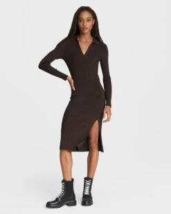Rag & Bone Dawson Polo Midi Dress For Sale Brown