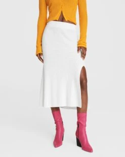 Rag & Bone Soleil Midi Skirt For Women Deep Yellow