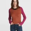 Rag & Bone Navaya Cotton Cashmere Crew For Women Rust Multi