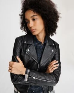 Rag & Bone Mack Leather Jacket For Women Black