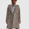 Rag & Bone Mina Wool Cocoon Plaid Coat For Sale Black/white