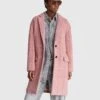 Rag & Bone Estelle Cocoon Wool Blend Check Coat For Sale Pink Multi