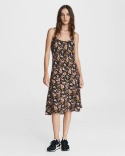 Rag & Bone Eva Midi Slip Dress For Sale Black/floral