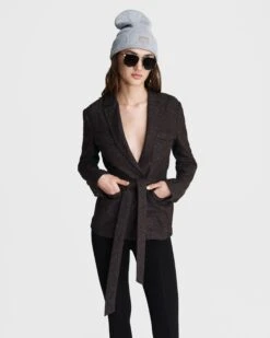 Rag & Bone Vera Wool Blend Blazer For Sale Burgundy