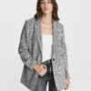 Rag & Bone Ames Deconstructed Check Cotton Blazer For Sale Grey Check