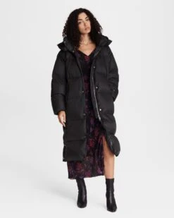 Rag & Bone Joelle Nylon Long Puffer Jacket For Sale Bright Red