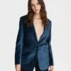 Rag & Bone Margot Velvet Blazer For Sale Blue