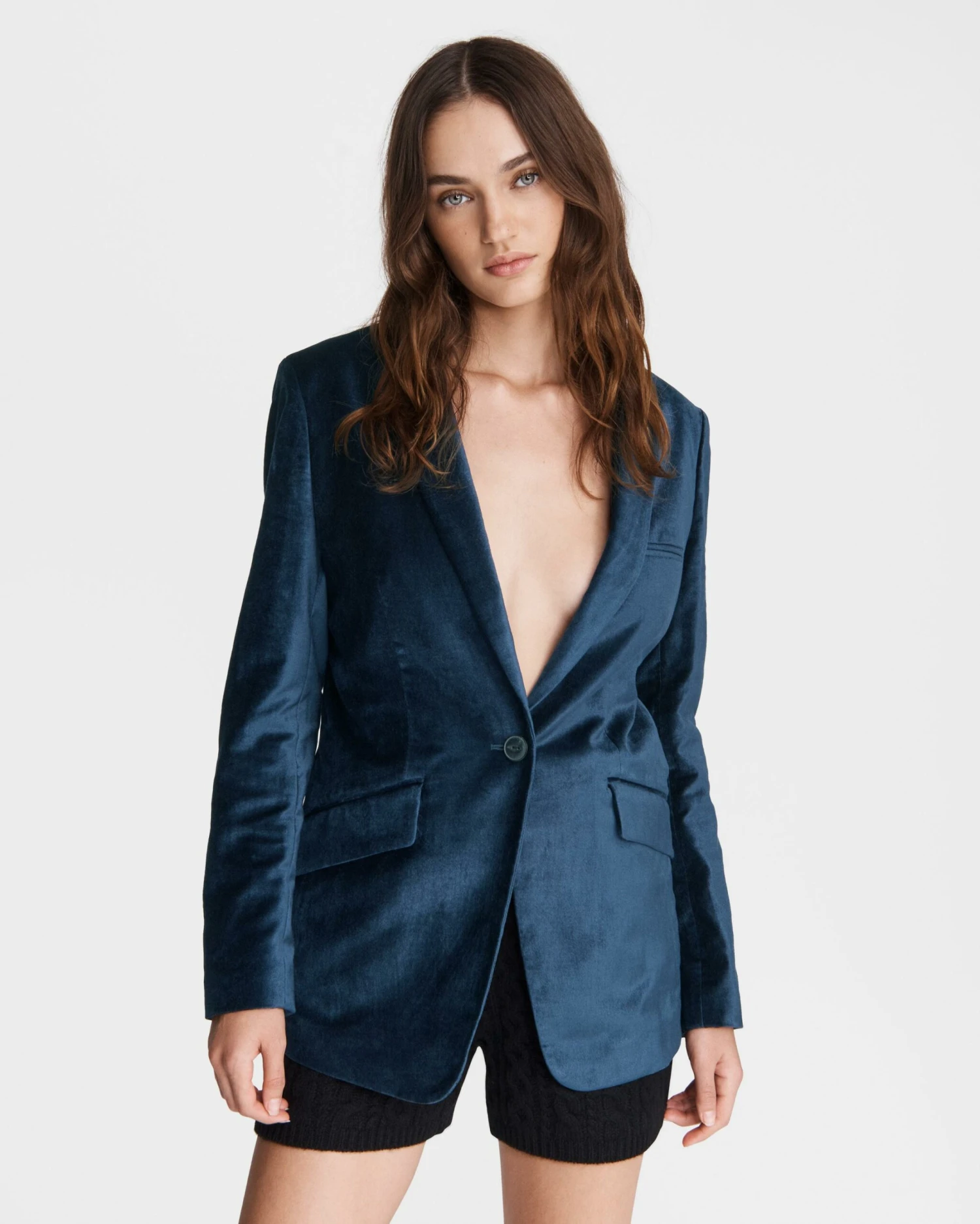 Rag & Bone Margot Velvet Blazer For Sale Blue 1 Rag & Bone Margot Velvet Blazer For Sale Blue