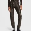 Rag & Bone Mia Leather Pant For Sale Dark Brown