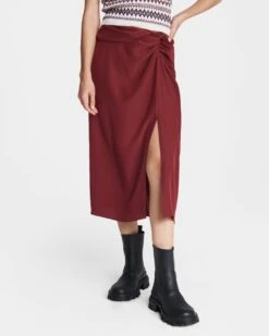 Rag & Bone Amber Midi Skirt For Sale Burgundy