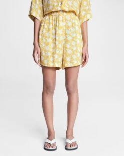 Rag & Bone Maye Viscose Floral Short For Sale Yellow