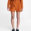 Rag & Bone River Linen Blend Short For Sale Rust