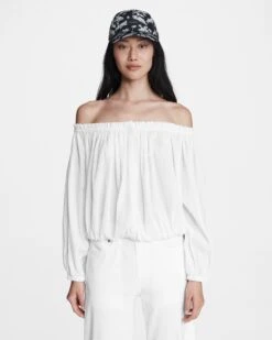 Rag & Bone Mimi Cotton Blouse For Sale White