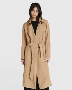 Rag & Bone Amber Lyocell Trench For Women Dark Khaki