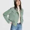 Rag & Bone Trail Lyocell Cropped Jacket For Women Leaf Green