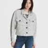 Rag & Bone Jessie Cotton Shirt Jacket For Women Black/white