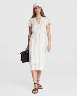 Rag & Bone Sachi Midi Dress For Women Light Dove