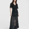 Rag & Bone Tamar Viscose Floral Dress For Women Blue Floral