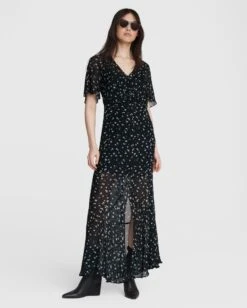 Rag & Bone Tamar Viscose Floral Dress For Women Blue Floral