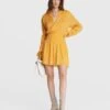 Rag & Bone Calista Mini Dress For Women Deep Yellow