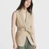 Rag & Bone Margot Linen Sleeveless Blazer For Women Light Sage