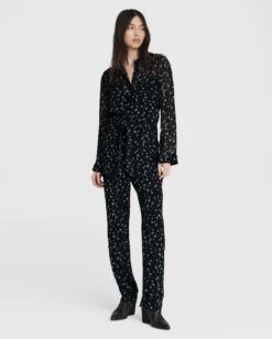 Gazebo Parts Direct Sales Store 11 Rag & Bone Ina Viscose Floral Jumpsuit For Women Blue Floral