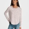 Rag & Bone Knit Striped Long Sleeve For Women Red Multi