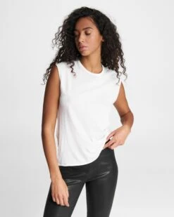 Rag & Bone The Gaia Jersey Muscle Tank For Women White