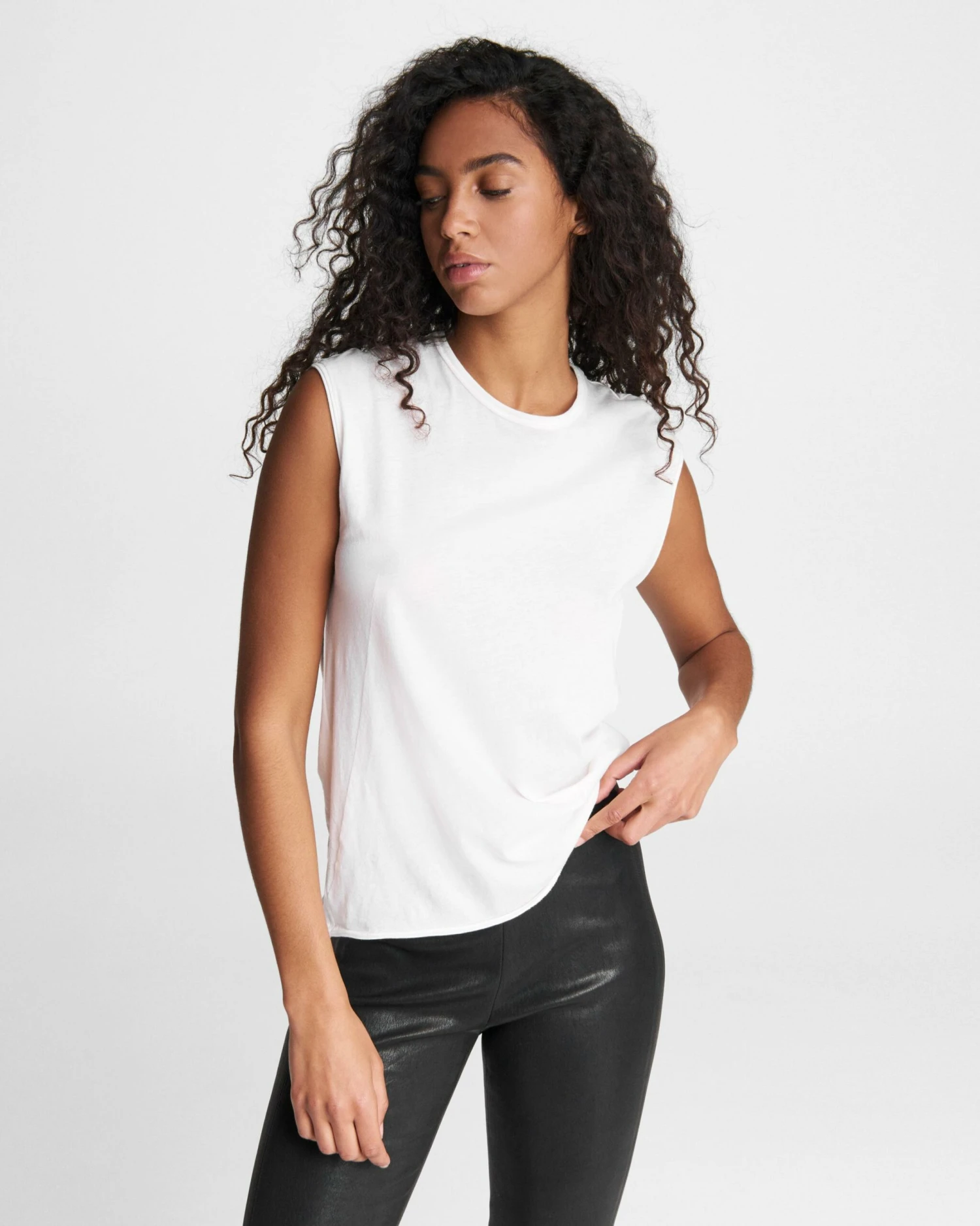 Rag & Bone The Gaia Jersey Muscle Tank For Women White 1 Rag & Bone The Gaia Jersey Muscle Tank For Women White