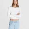 Rag & Bone Essential Cotton Rib Long Sleeve For Women Black