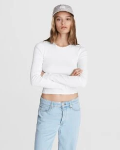 Rag & Bone Essential Cotton Rib Long Sleeve For Women Black