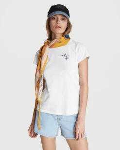 Rag & Bone Floret Cotton Tee For Women White