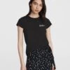 Rag & Bone New York Script Cotton Tee For Women Black