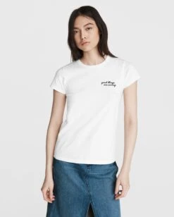 Rag & Bone Good Things Cotton Tee For Women White