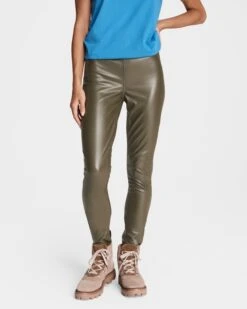 Rag & Bone Nina Faux Leather Skinny Pant For Sale Army Green