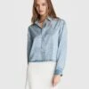 Rag & Bone Charlie Liquid Miramar Cropped Shirt For Women Luna