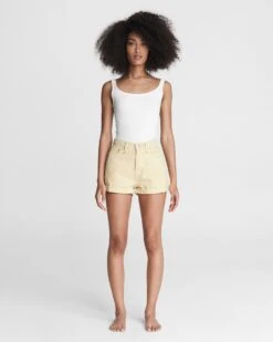 Rag & Bone Maya High-rise Shorty Short - Lemon Drop For Women