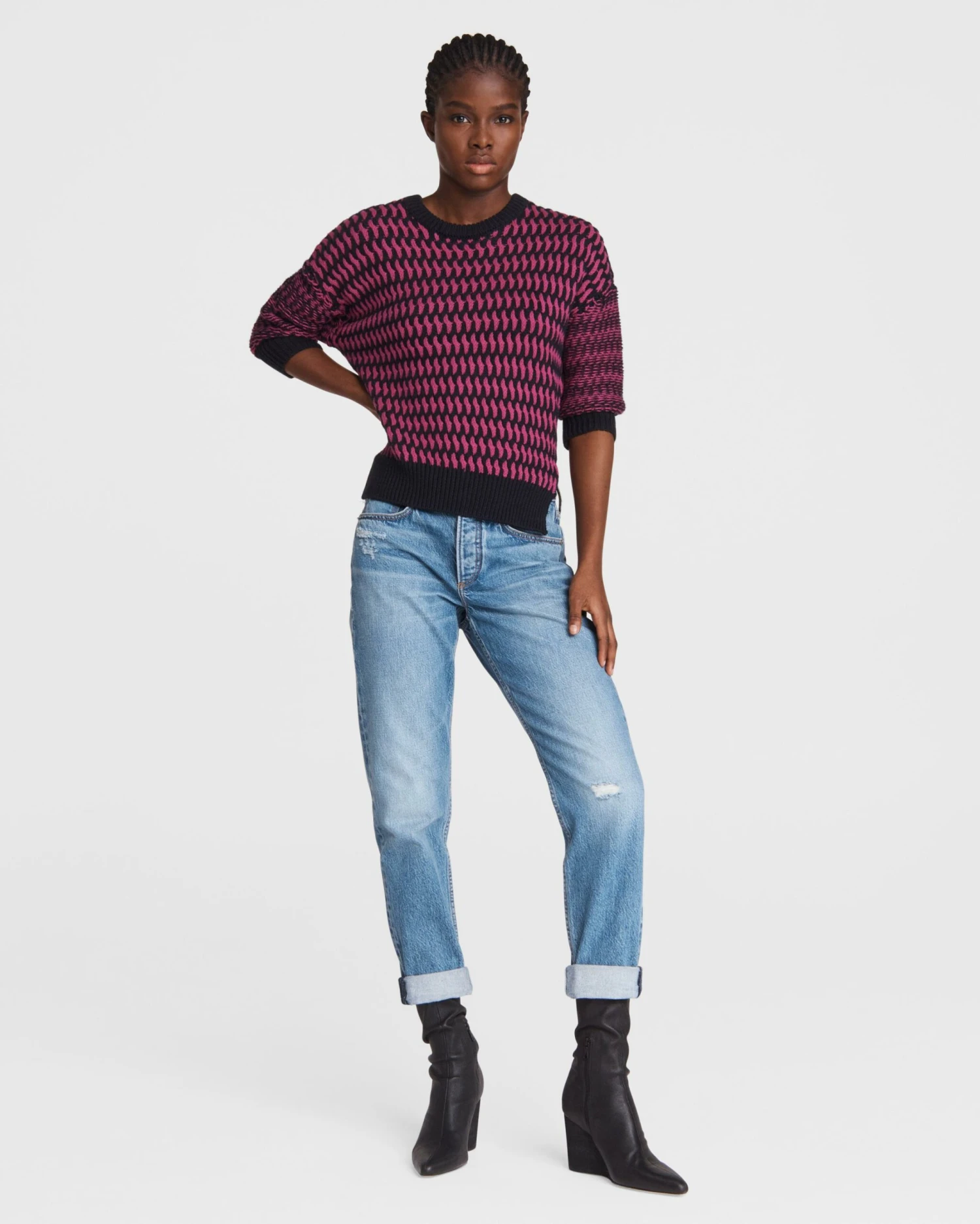 Rag & Bone Rosa Mid-rise Boyfriend - Peony For Women Peony With Holes 1 Rag & Bone Rosa Mid-rise Boyfriend - Peony For Women Peony With Holes